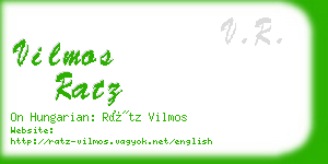 vilmos ratz business card